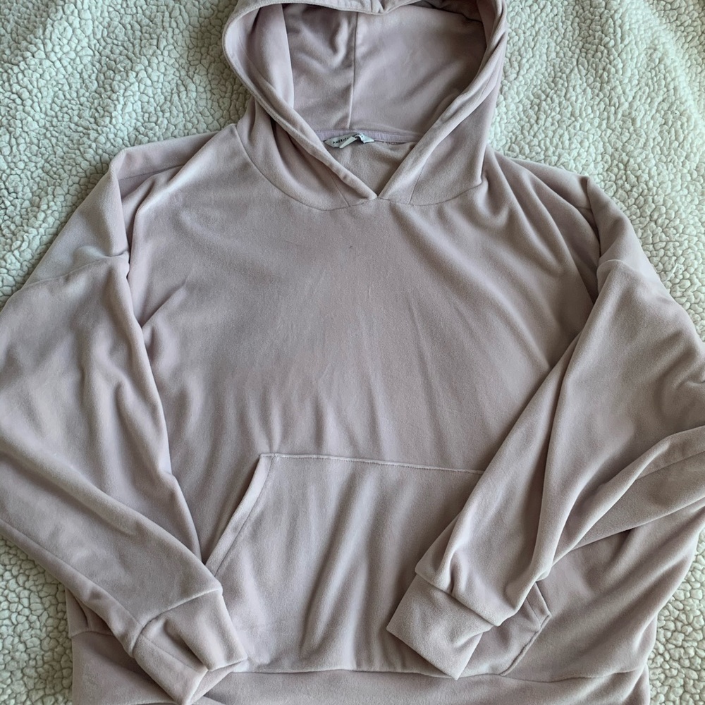 AE pink velvet hoodie